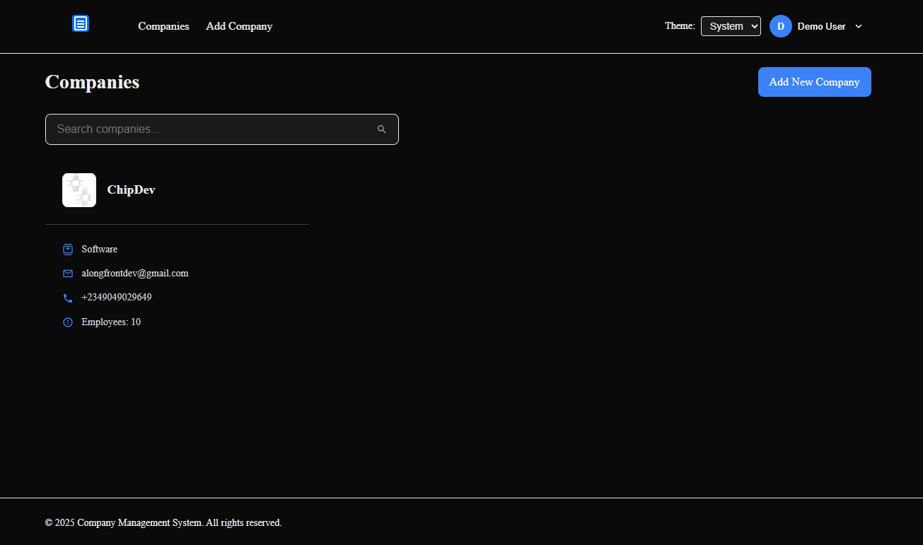 Company Management App